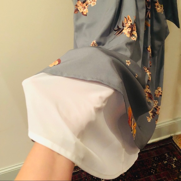 EShakti Pleated Floral Print Crepe Maxi Dress NWOT - Picture 9 of 11